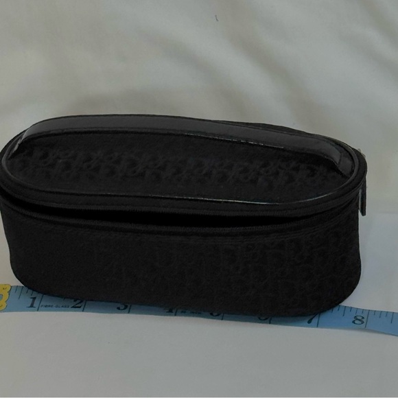 VTG Christian Dior Trotter Black Vanity Makeup Case Pouch . Double Zip Around - Picture 7 of 7